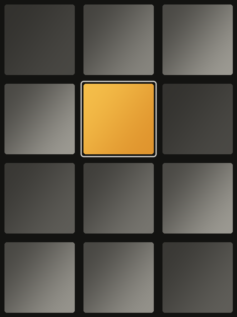 Campaign study: a contact sheet of frames with one selected in yellow